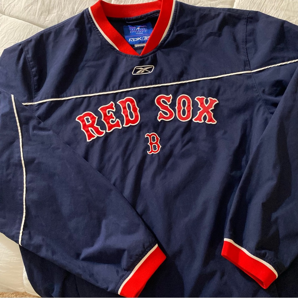 Boston Red Sox Reebok Men’s Size S Navy Blue Pullover Windbreaker